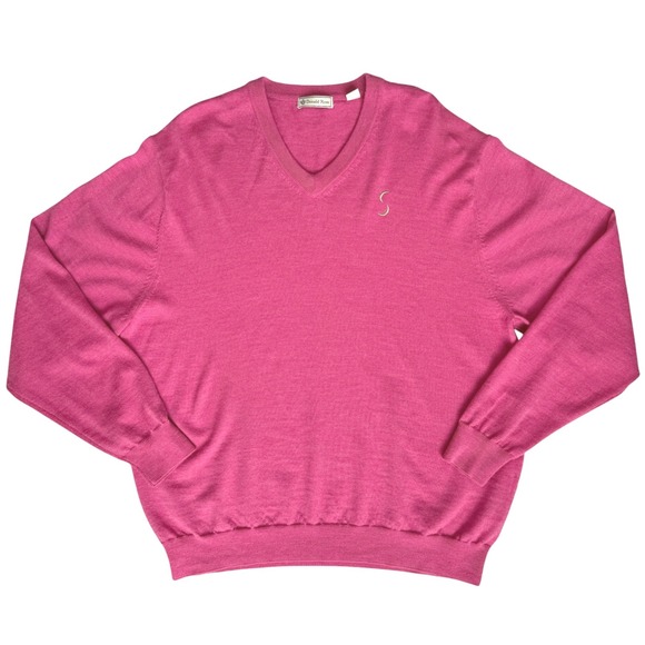 Donald Ross Other - Merino Wool V-Neck Sweater Mens XL Raspberry Red Classic Old Money Quiet Luxury